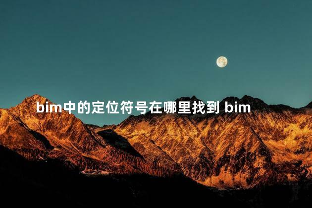 bim中的定位符号在哪里找到 bim是一类软件吗
